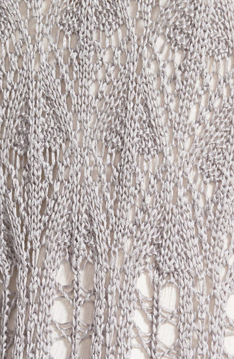 Sun & Shadow Open Stitch Fringe Vest, Alternate, color, 
