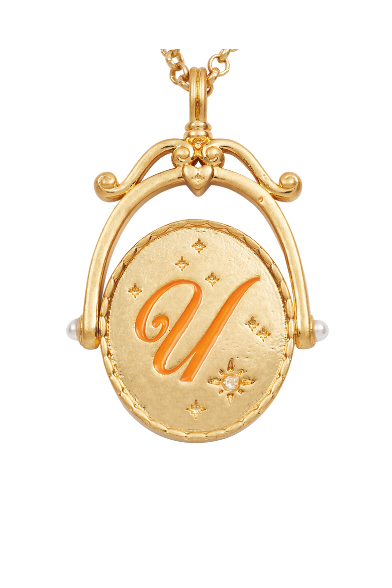 U Initial Ursinia Gold Spinner Chain Necklace, Alternate, color, Gold