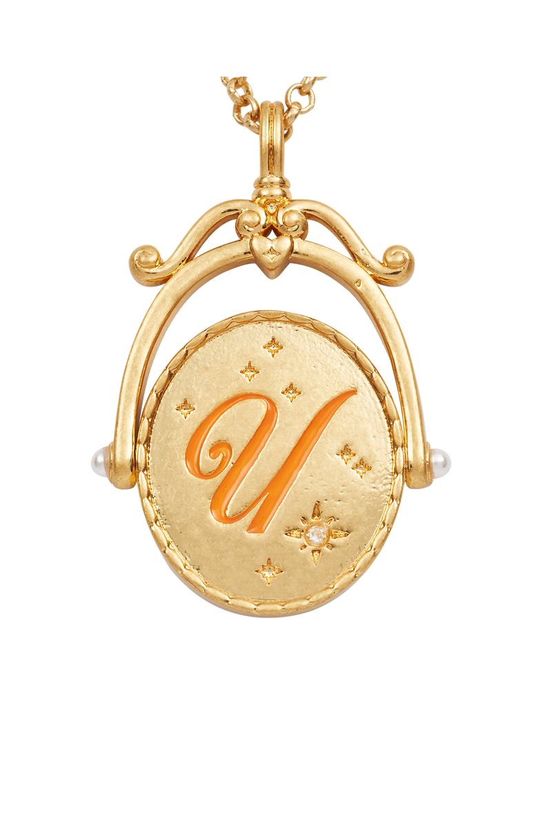 Fable England U Initial Ursinia Gold Spinner Chain Necklace, Alternate, color, Gold