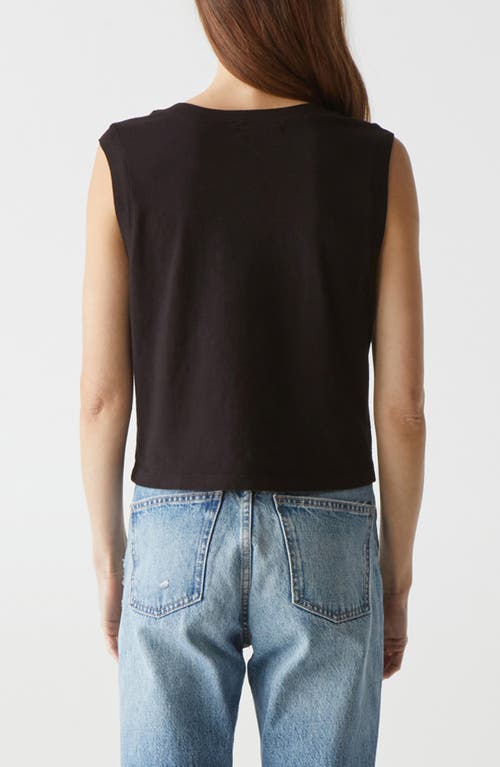 Michael Stars Johnnie Cropped Cotton Tank Top In Black