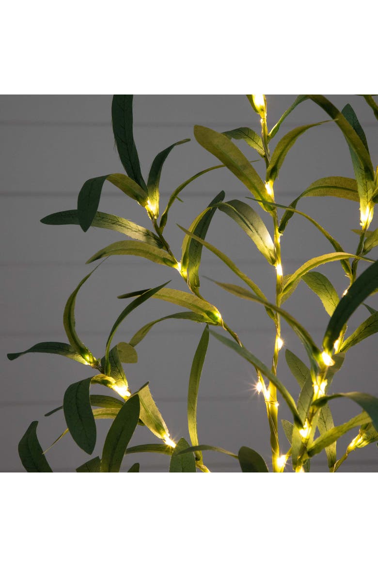 2-ft Lighted Artificial Olive Tree with 60 Warm White LED Lights, Alternate, color, Green
