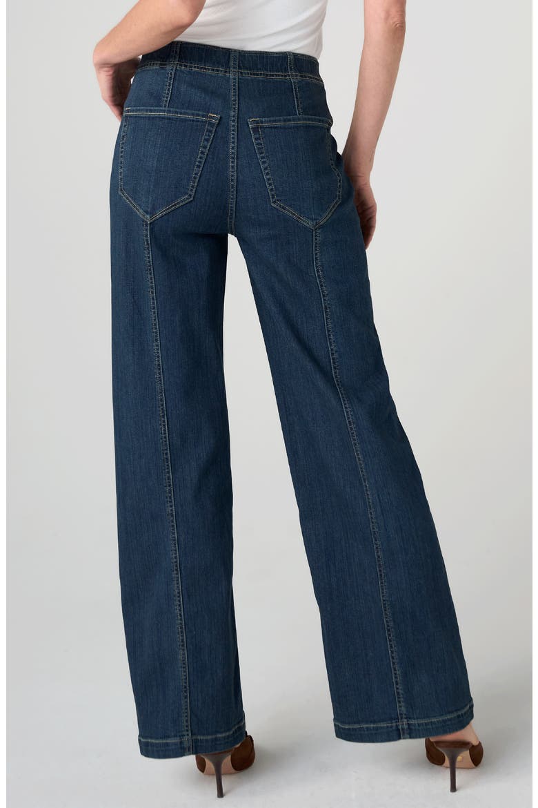 High Waist Seam Detail Wide Leg Jeans, Alternate, color, CROSSWIND