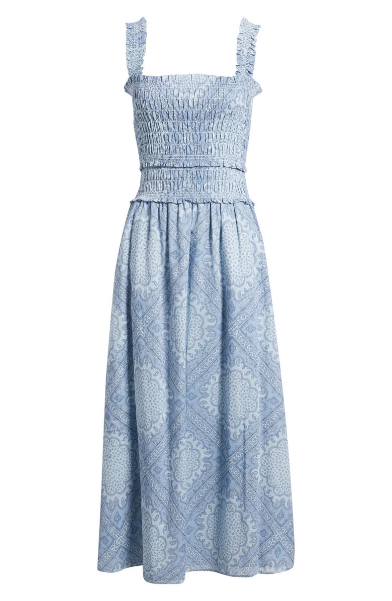 Hill House Home The Azalea Nap Cotton Maxi Dress, Alternate, color, Paisley Scarf Dusty Blue