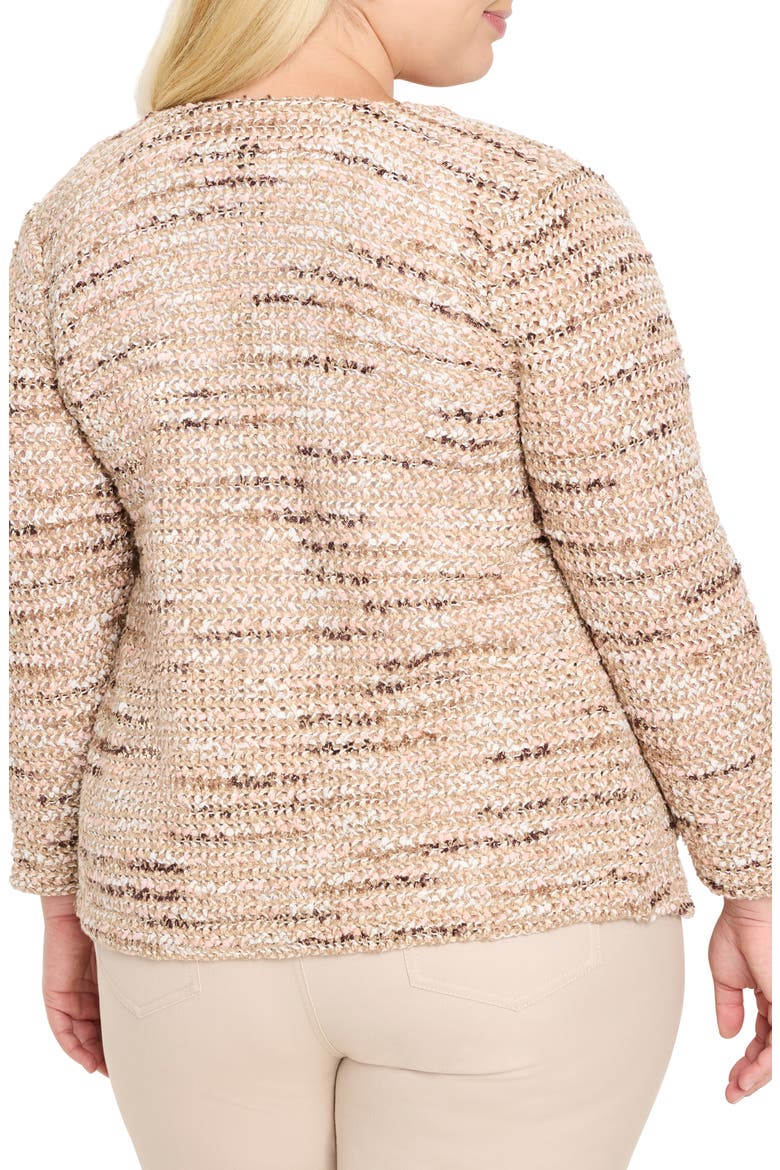 Tonal Mix Open Stitch Cotton Blend Knit Jacket, Alternate, color, NEUTRAL MULTI