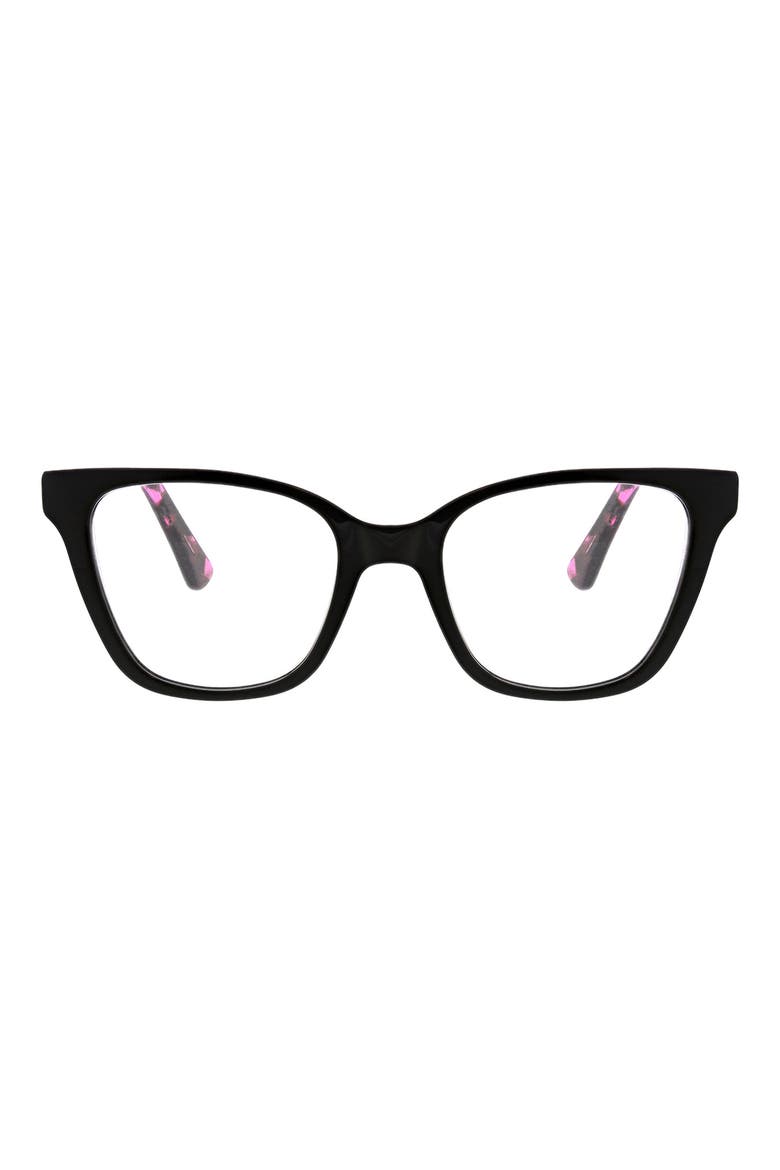 50mm Cat Eye Reading Glasses, Main, color, BLACK