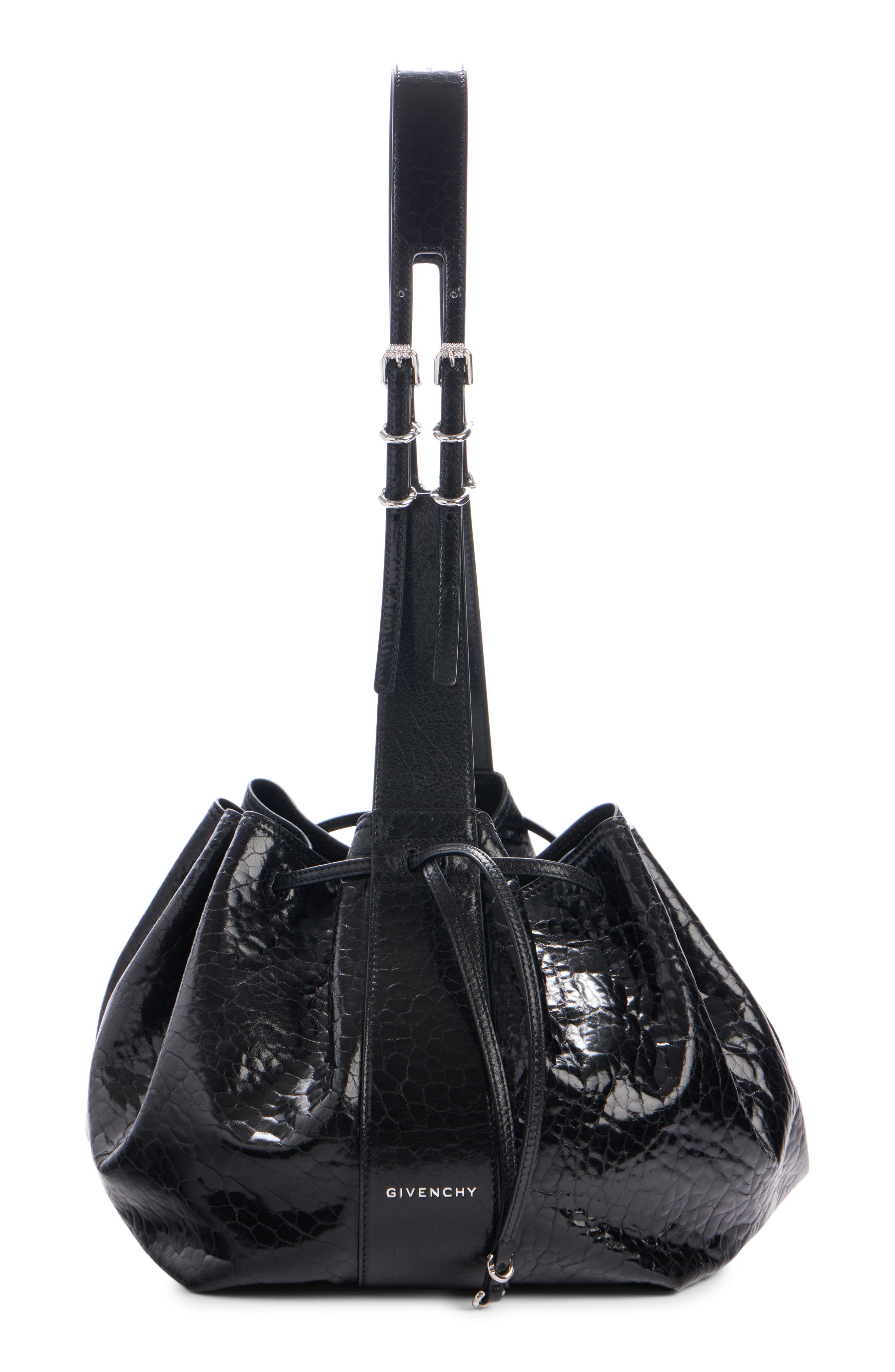 Givenchy Medium Pumpkin Drawstring Leather Bucket Bag, Alternate, color, 