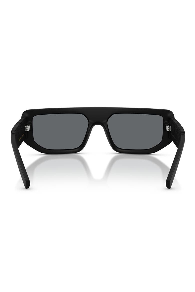 56mm Rectangular Sunglasses, Alternate, color, MATTE BLACK / LIGHT GREY BLACK
