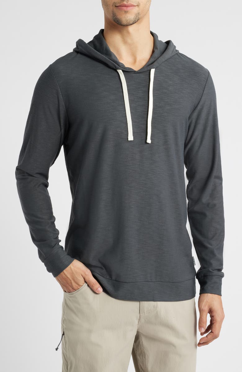 Free Fly Slub Performance Hoodie, Main, color, Black Sand