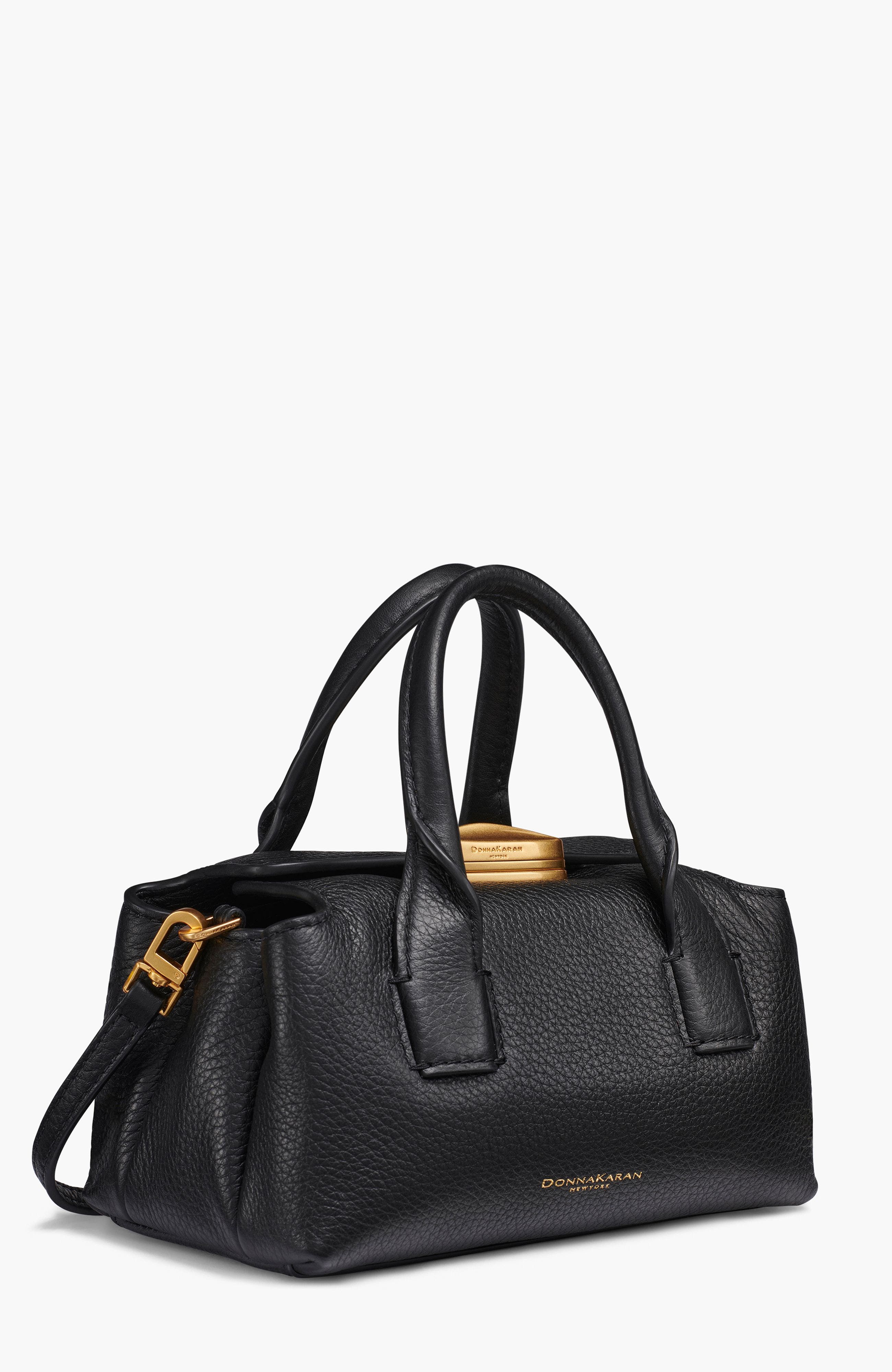 Donna Karan New York Amagansett Mini Satchel, Alternate, color, Blk/Gold