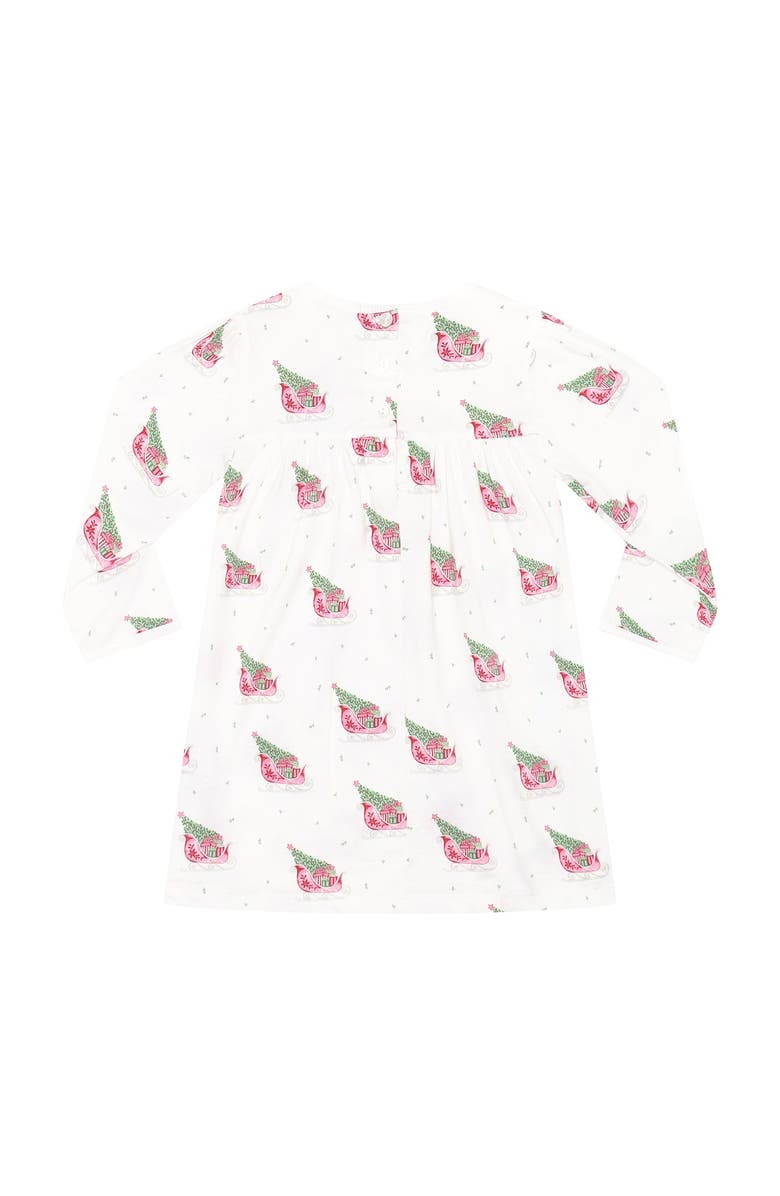 Nellapima Pima Cotton Christmas Merry Sleighs Playtime Dress - Toddler & Little Kid, Alternate, color, Red