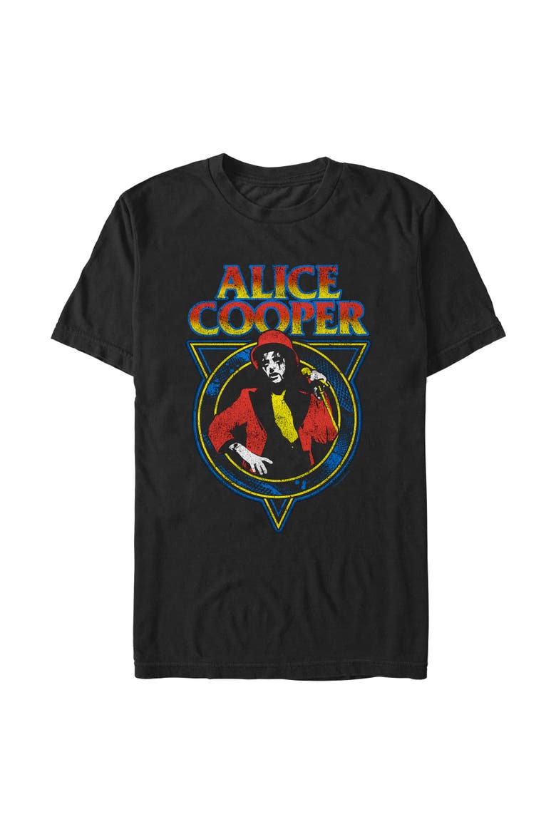 Men's Alice Cooper Retro Snakeskin Logo  Graphic T-Shirt, Main, color, Black