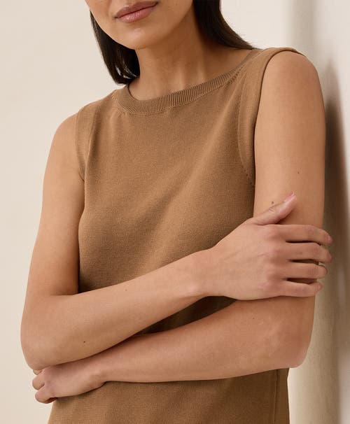 Pact Organic Cotton Classic Fine Knit Shell In Brown Sugar