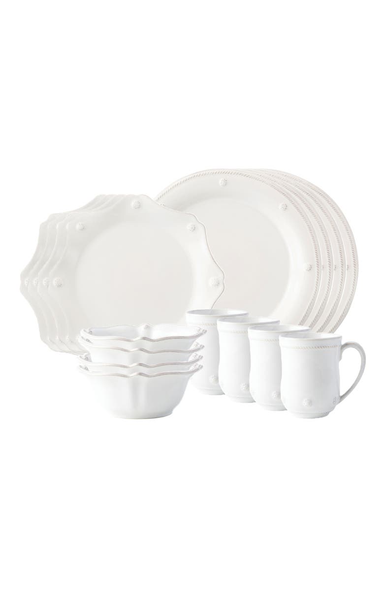 Juliska Berry & Thread Classic Whitewash 16-Piece Dinnerware Set, Main, color, Whitewash