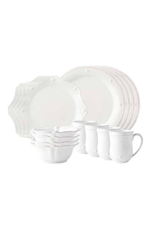Berry & Thread Classic Whitewash 16-Piece Dinnerware Set