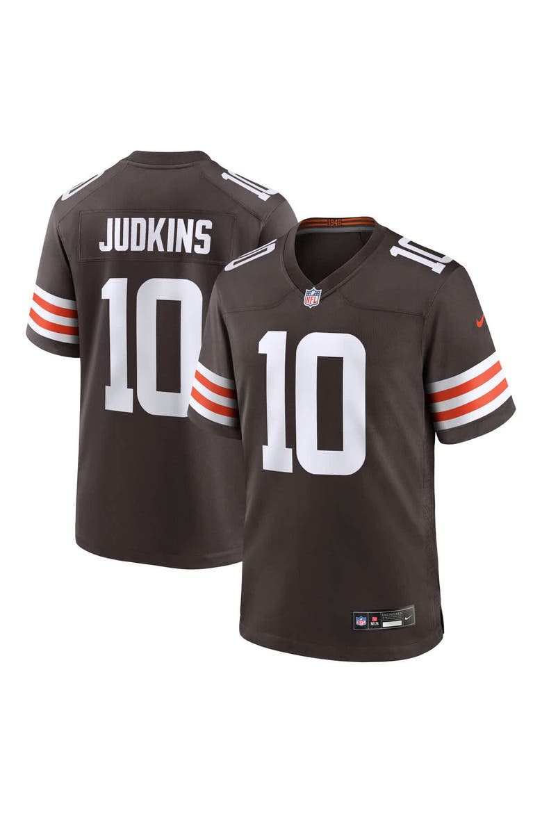 Men's Nike Quinshon Judkins Brown Cleveland Browns 2025 NFL Draft Game Jersey, Main, color, Brown