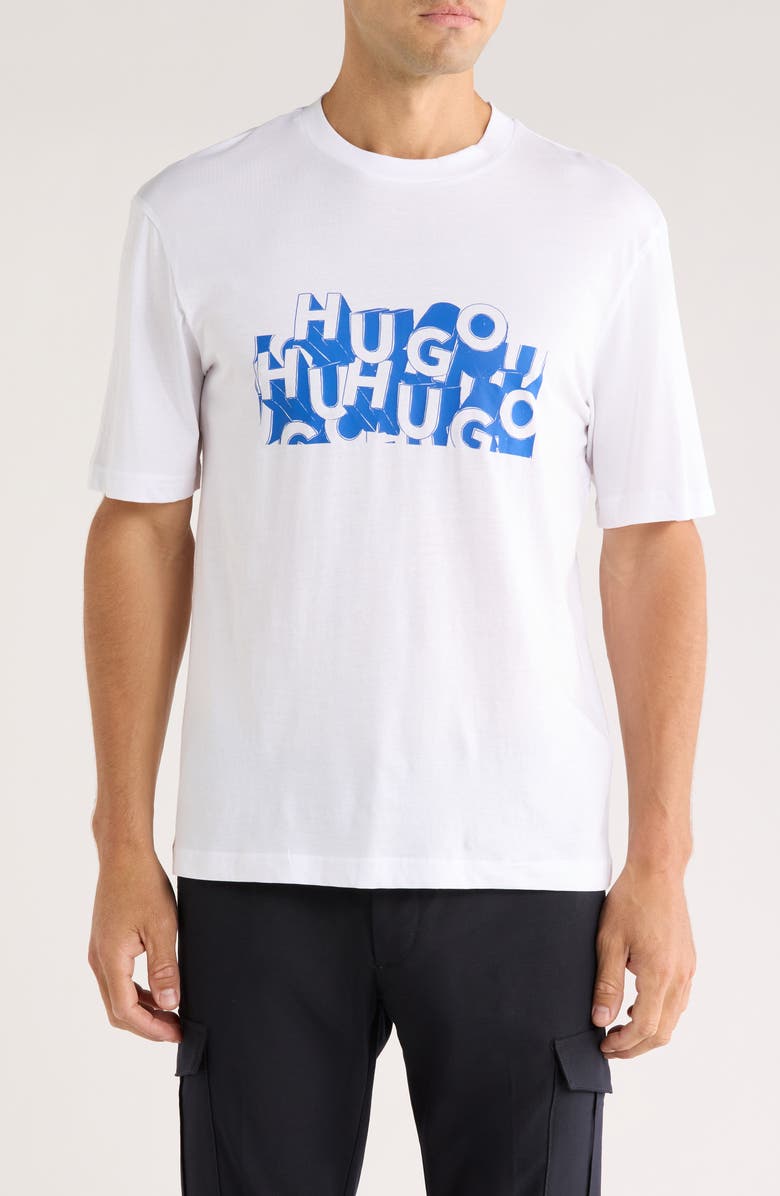 HUGO Nafralo Graphic T-Shirt, Main, color, White