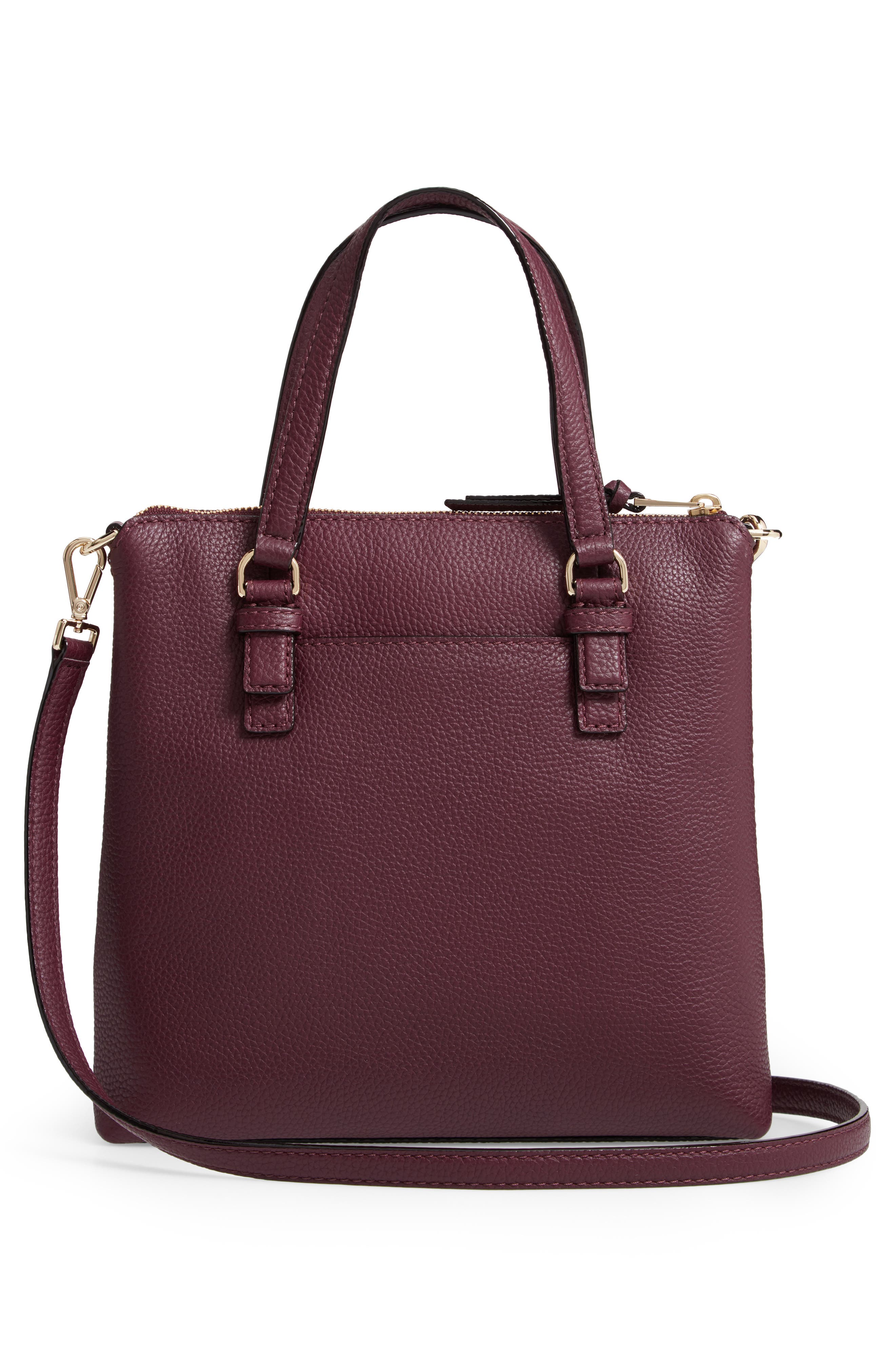 jackson street - hayley leather satchel, Alternate, color, PLUM