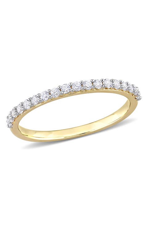 10k Yellow Gold Created White Sapphire Ring