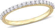 DELMAR 10k Yellow Gold Created White Sapphire Ring