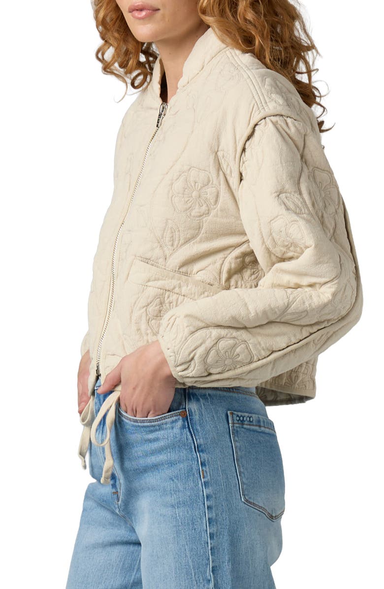 BLANKNYC Floral Quilted Bomber Jacket, Alternate, color, Vanilla Ice