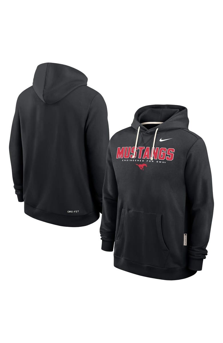 Nike Men's Nike Black SMU Mustangs 2025 Sideline Dri-FIT Hoodie, Alternate, color, Black