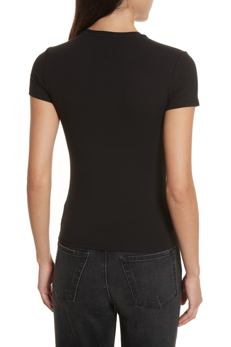 Stretch Pima Cotton Baby Tee, Alternate, color, BLACK