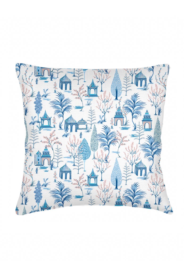 Pagoda Charm Linen Euro Pillow with Down Alternative Insert, Main, color, White