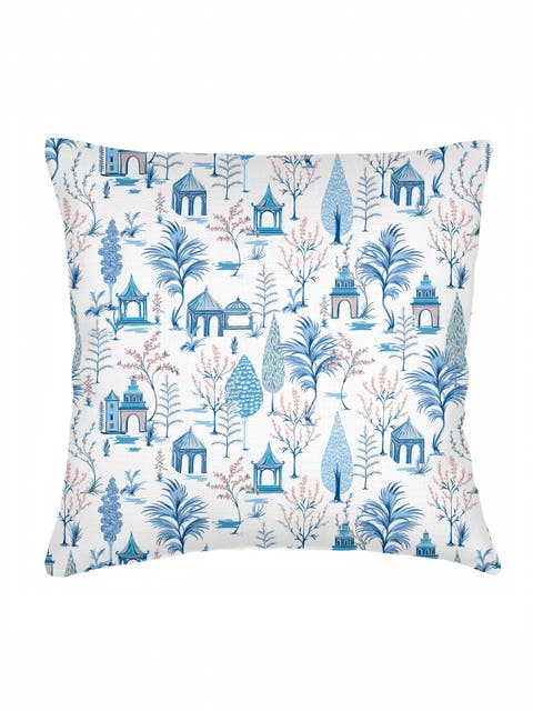 Pagoda Charm Linen Euro Pillow with Down Alternative Insert