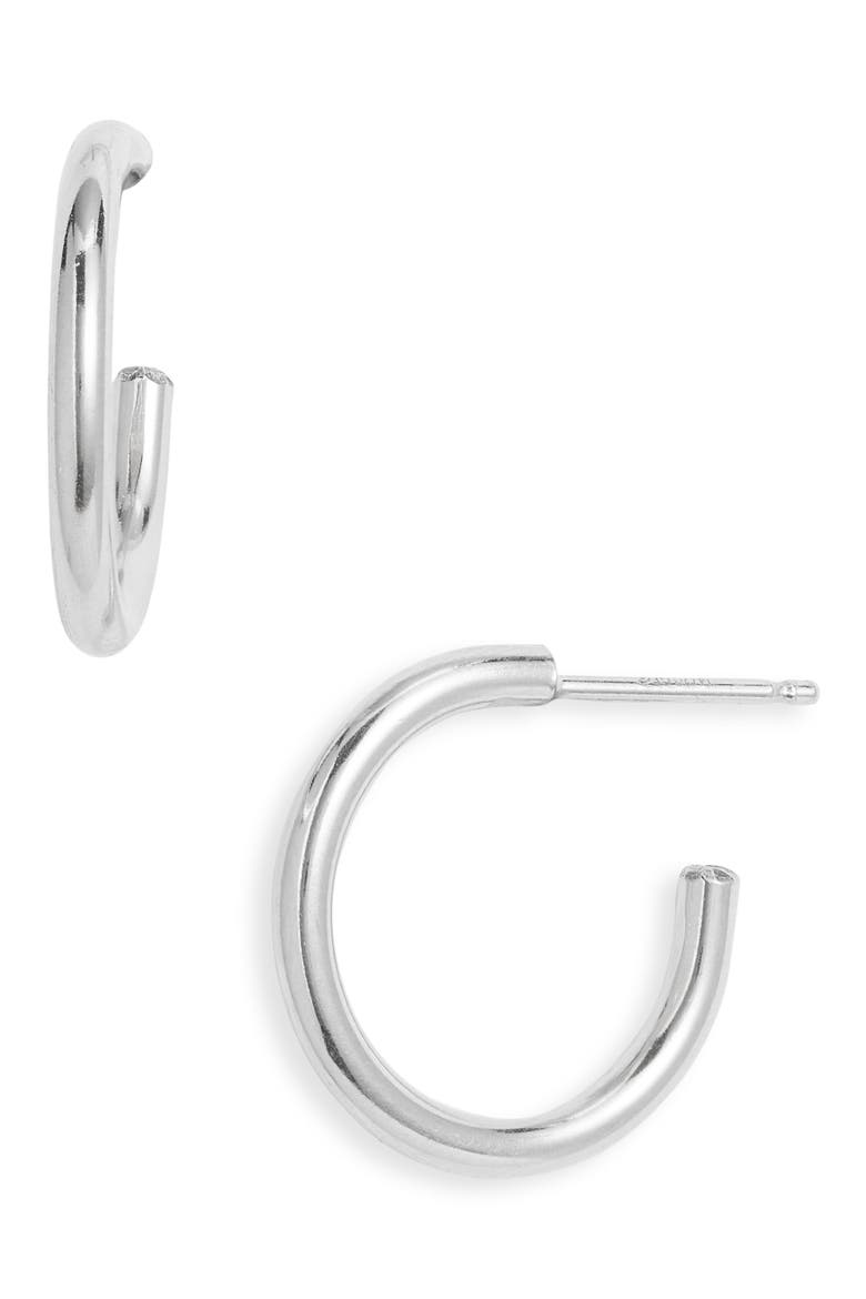 Everyday Hoop Earrings, Main, color, STERLING SILVER