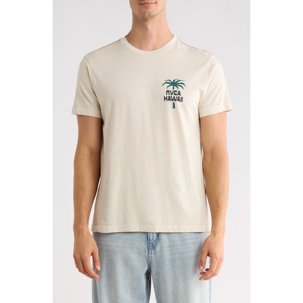 Rvca Resort Inc. Cotton Graphic T-shirt In Ceramic