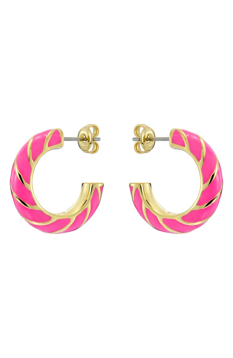 Ted Baker Tiffany Twist Enamel Hoop Earrings, Alternate, color, 