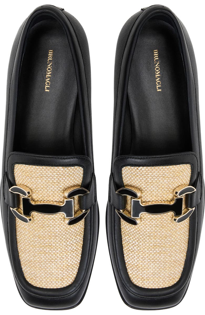 Bruno Magli Natalie Bit Loafer, Alternate, color, Black Raffia