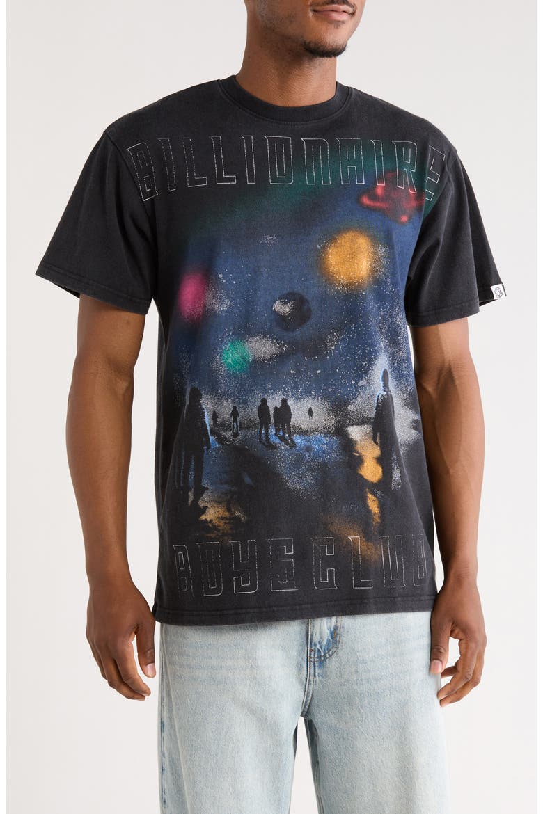 BB Mist Oversize Cotton Graphic T-Shirt, Main, color, BLACK