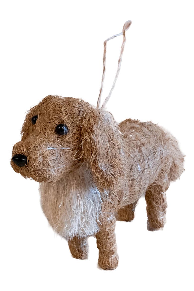Golden Retriever Handwoven Ornament, Alternate, color, BROWN/ WHITE