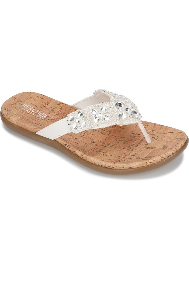 Kenneth Cole Reaction Glam-Athon Embellished Thong Sandal, Main, color,