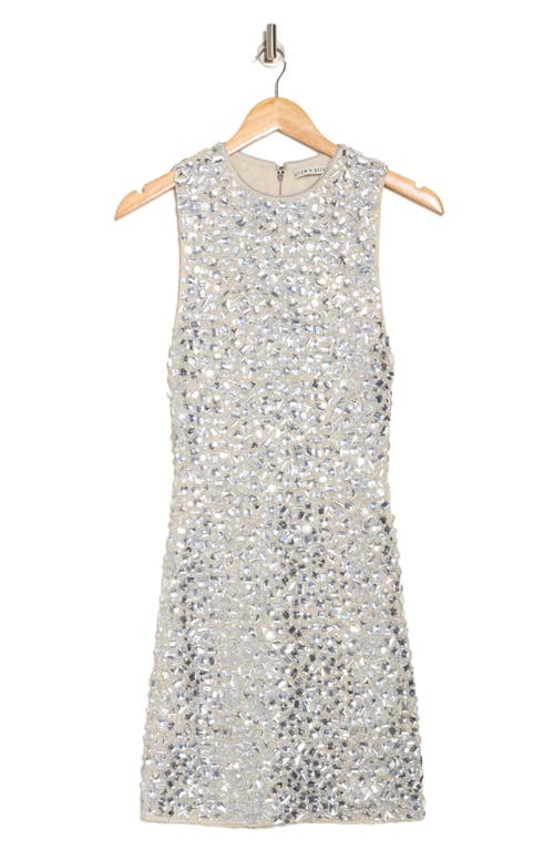 Alice And Olivia Wynell Mesh Mini Dress In Gray