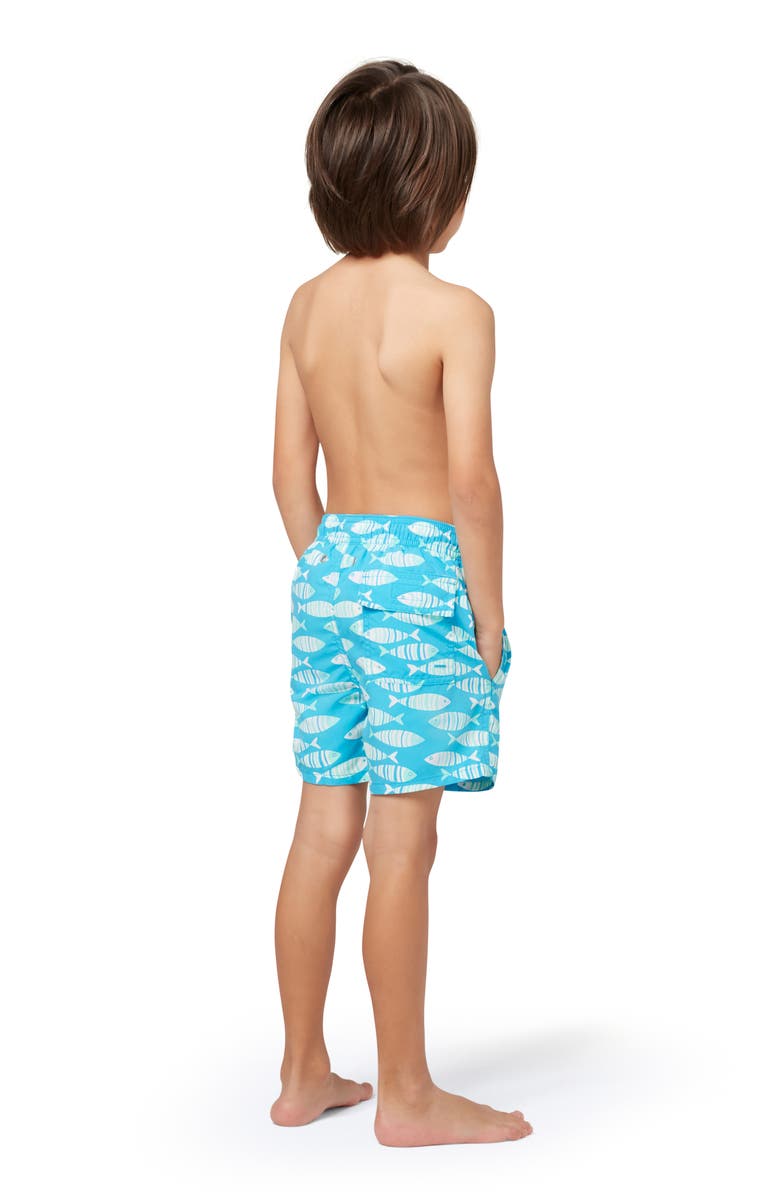 Tom & Teddy Kids' Fish Swim Trunks, Alternate, color, Striped Blue