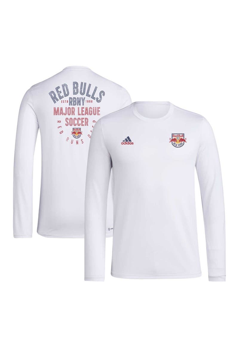 Men's adidas White New York Red Bulls Local Stoic Long Sleeve T-Shirt, Main, color, White