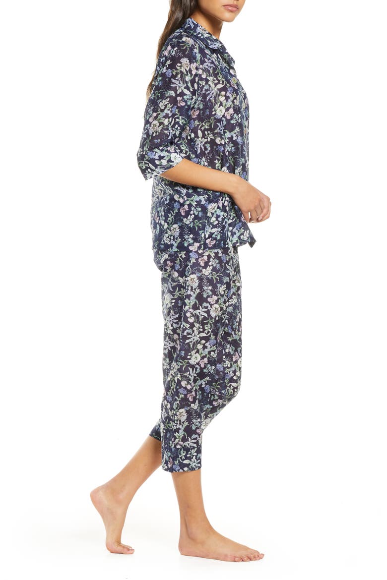 Emmy Crop Pajamas, Alternate, color, NAVY