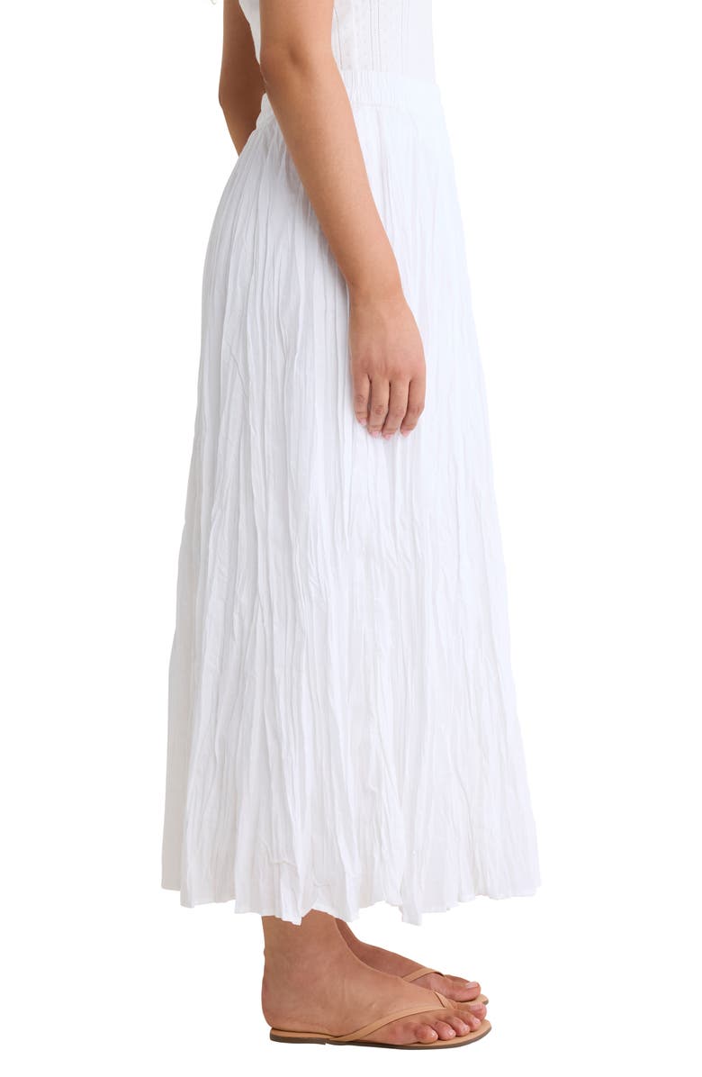 nz BY NIC AND ZOE Cotton Crinkle Maxi Skirt, Alternate, color, Paper White