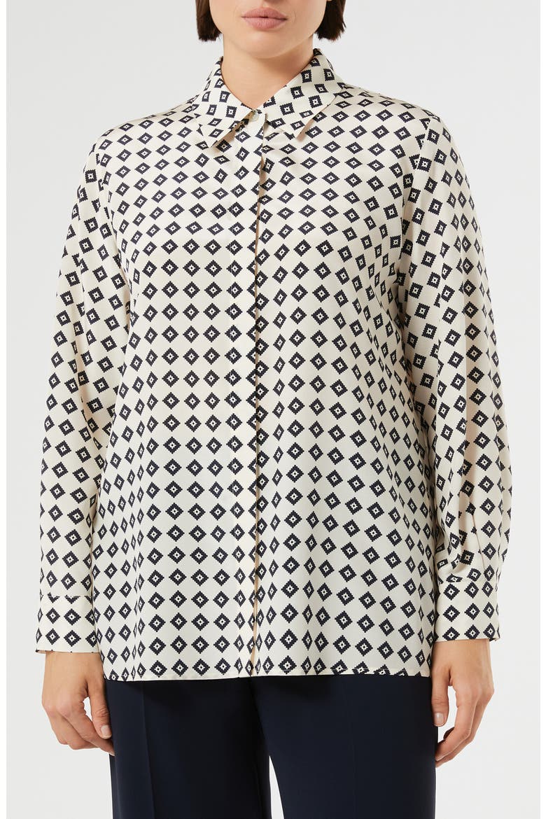 Lusso Silk Button-Up Shirt, Main, color, IVORY