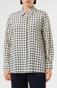 Marina Rinaldi Lusso Silk Button-Up Shirt