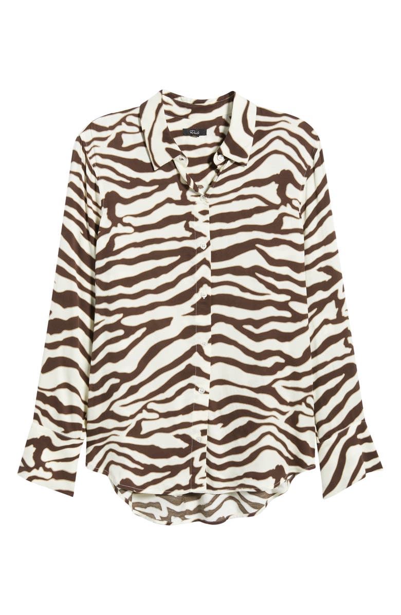 Rails Saige Zebra Stripe Button-Up Shirt, Alternate, color, Espresso Zebra