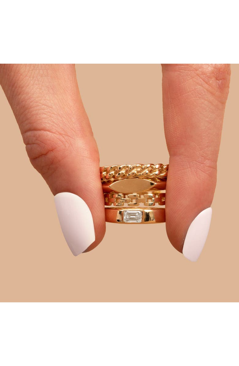 The Lovery Fine Jewelry Curb Link Ring, Alternate, color, Yellow Gold