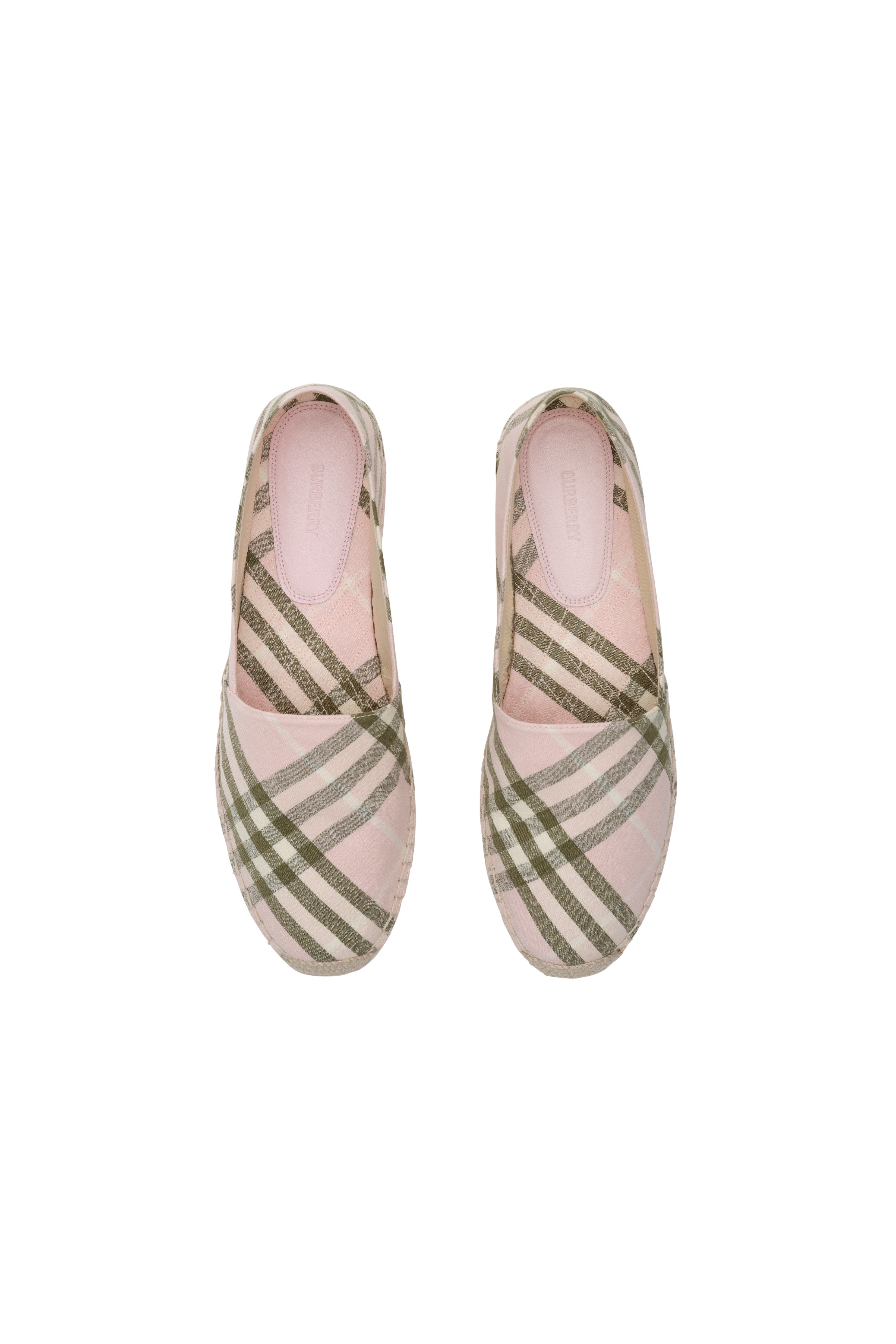 Burberry Check Mews Espadrilles, Alternate, color, Mallow Pink