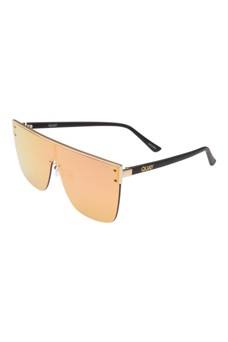 Blocked Shield 57mm Shiled Sunglasses, Alternate, color, GOLD/ PINK BLUE GRADIENT