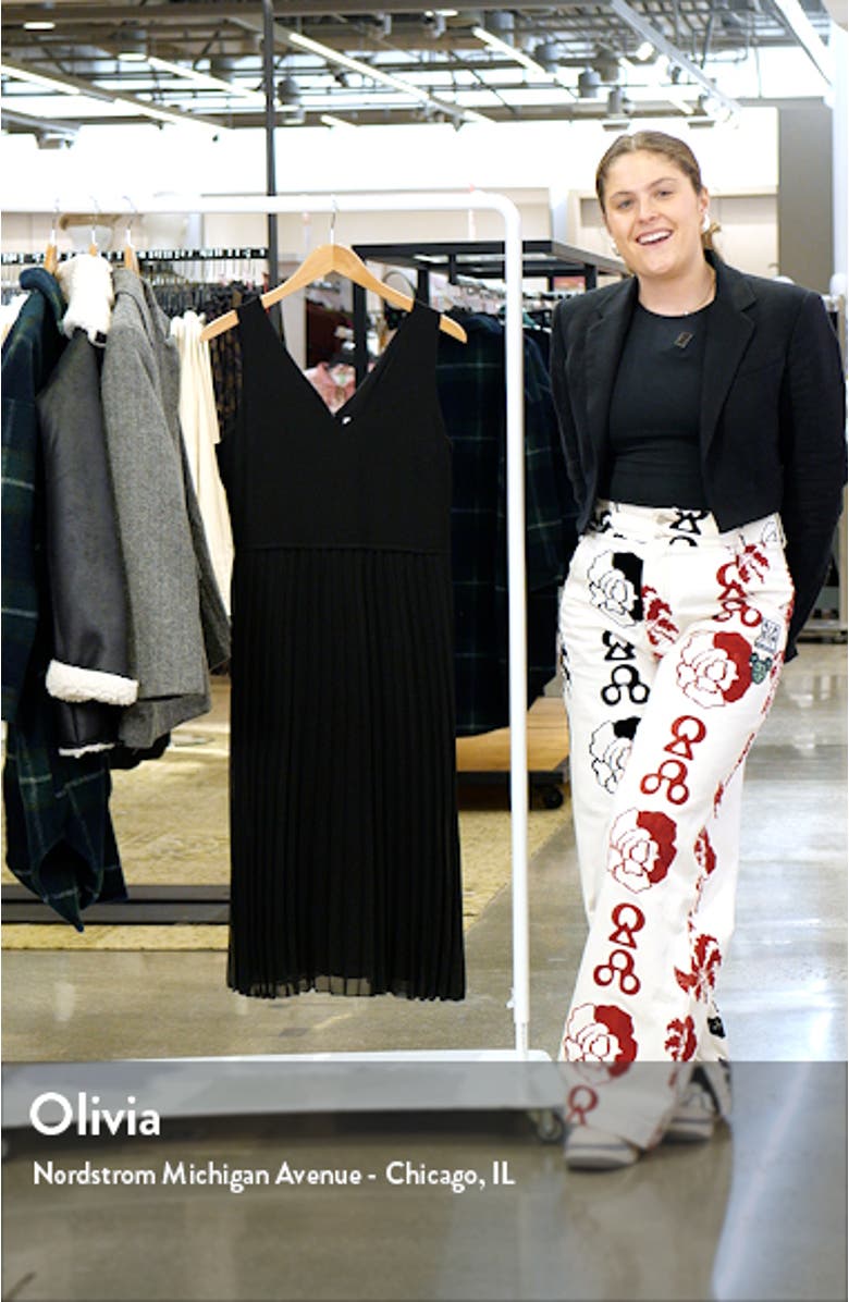 V-Neck Accordion Pleat Dress, sales video thumbnail