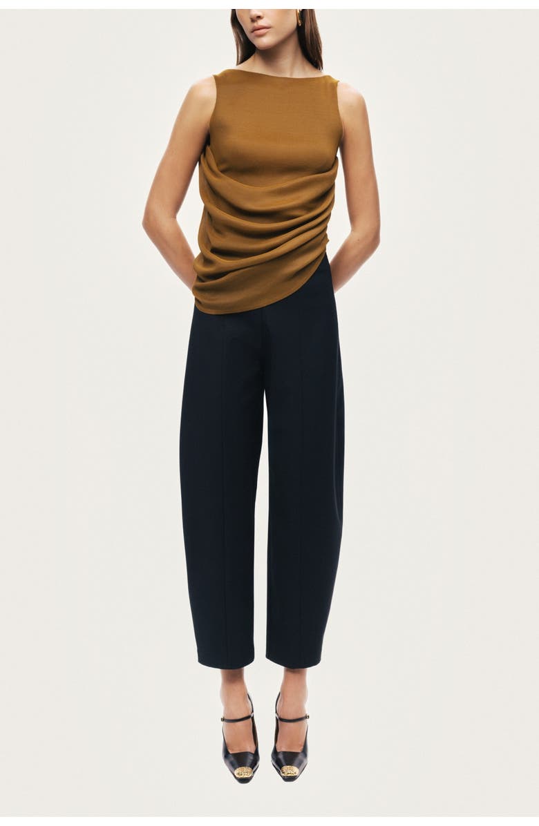 Nocturne Draped Sleeveless Blouse, Alternate, color, Camel