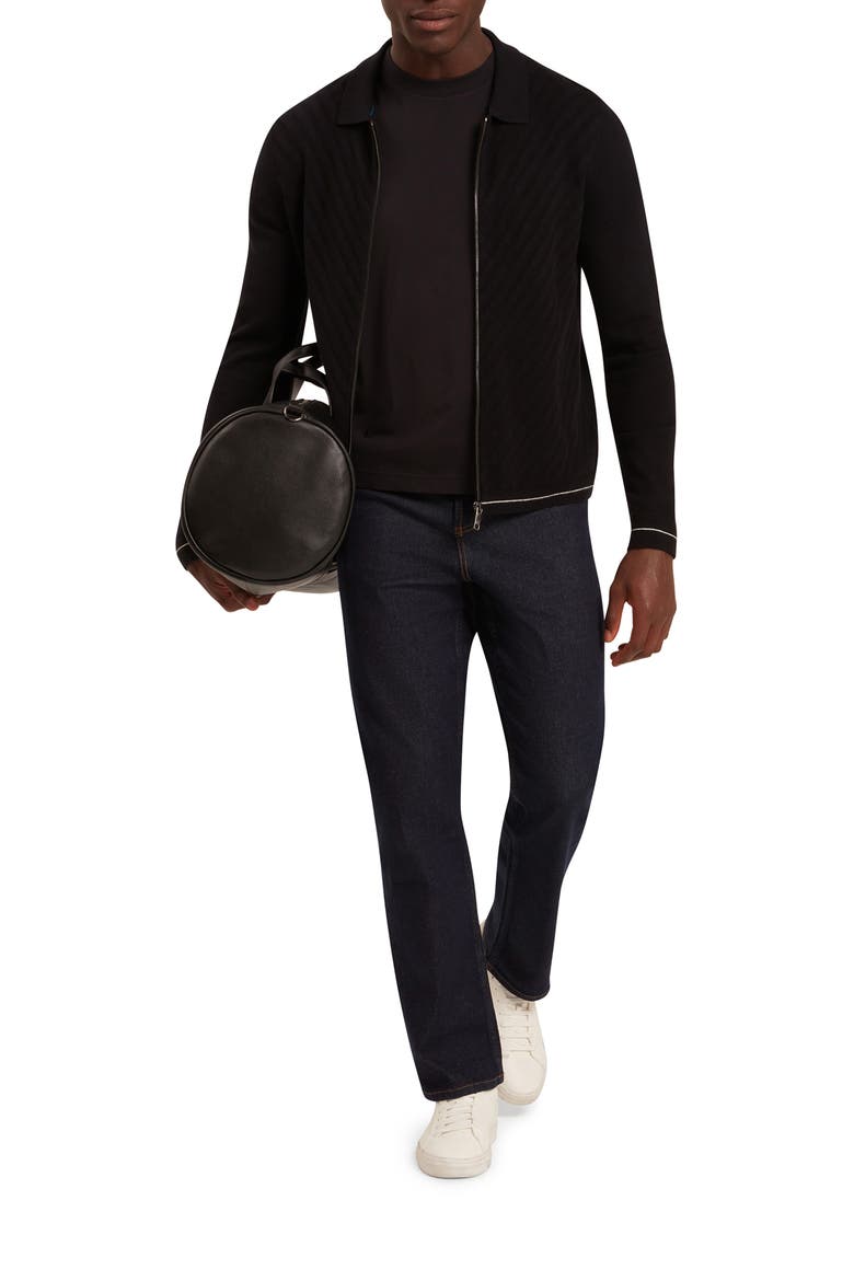 Lysand Cotton & Wool Zip-Up Jacket, Alternate, color, BLACK