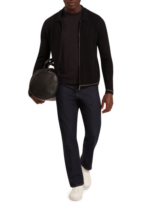 Ted Baker Lysand Cotton & Wool Zip-up Jacket In Black